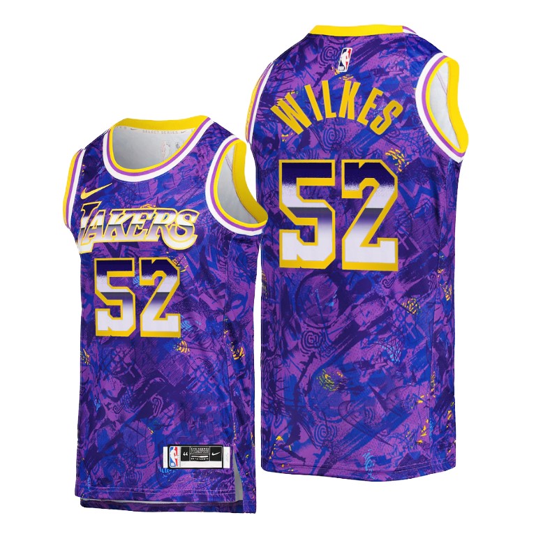 Men's Los Angeles Lakers Jamaal Wilkes #52 NBA Select Series Camo Purple Basketball Jersey OXI3683UD